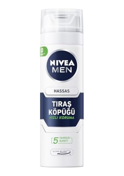 Nıvea Men Erkek Hassas Tıraş Köpüğü 200 Ml, Hassas Ciltlere Özel Hızlı Koruma, Yanma Karşıtı, Alkolsüz Formül