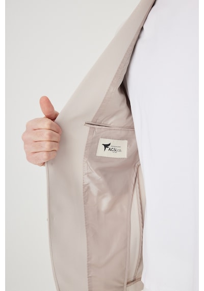 AC&Co / Altınyıldız Classics Erkek Bej Slim Fit Dar Kesim Mono Yaka Casual Ceket