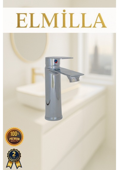 Krom Sabit Gövde Banyo Bataryası Lavabo Musluğu