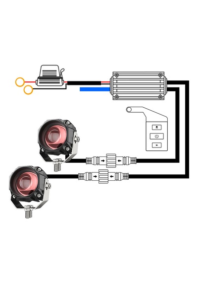 Motosiklet Çakarlı Bluetooth Kumandalı Led 5 Modlu Sis Farı Kiti