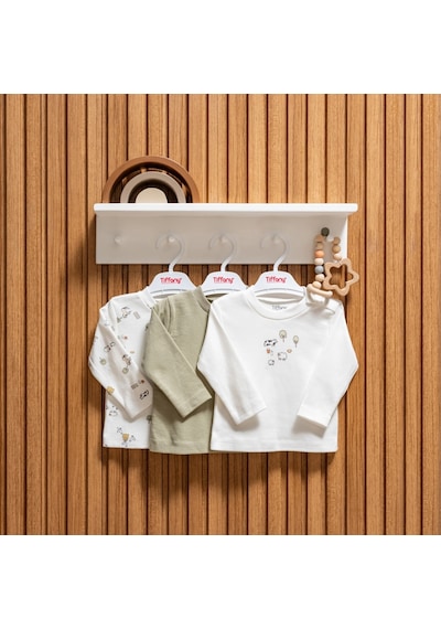 Tiffany Baby & Kids Tiffany Baby Farm Village Theme 3'lü Sweat 51096 Ekru