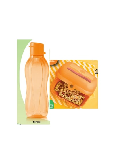 Eco Turuncu Beslenme Kabı Ve Suluk Şişe Matara 500 Ml Turuncu