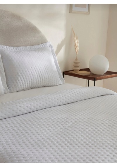 Karaca Home Breeze Soft Çift Kişilik Yatak Örtüsü Takımı Ekru Be Beyaz