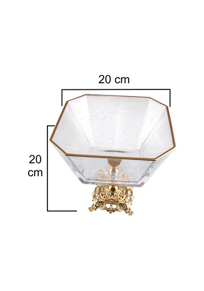 Argkristal Krn290 Gold Detaylı Metal Ayaklı Salata Kasesi Altın