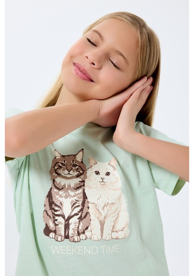 Rolypoly Kız Çocuk Yeşil Pijama Takım Rp3808-c-v2 Yeşil
