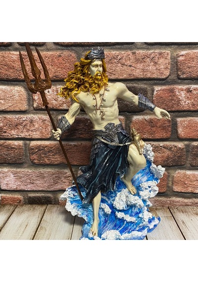 Deniz Ve Deprem Tanrısı Poseidon Mızraklı Heykel Biblo