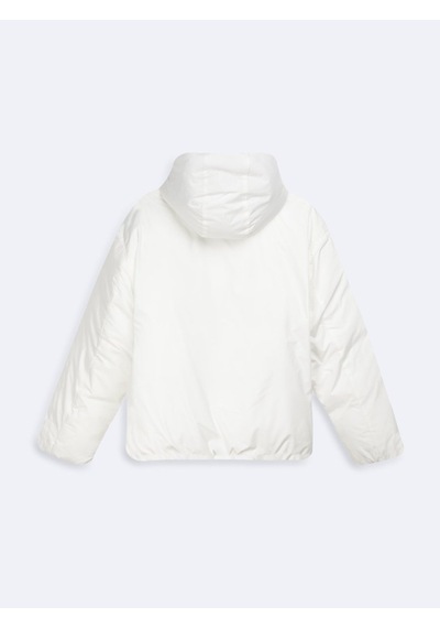 LTB Relaxed Fit Şişme Kapüşonlu Beyaz Mont
