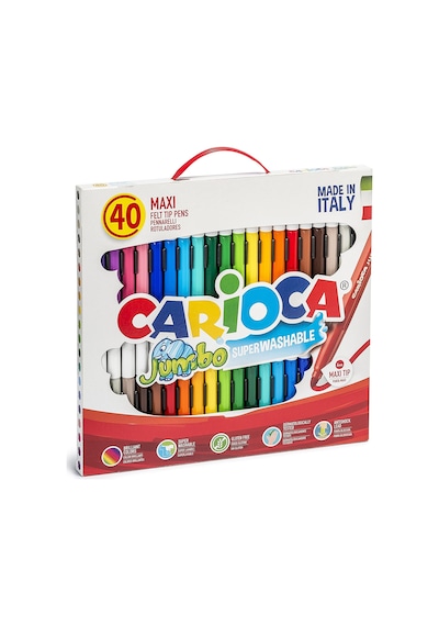 Carioca Jumbo Süper Yıkanabilir Keçeli Boya Kalemi 40'lı