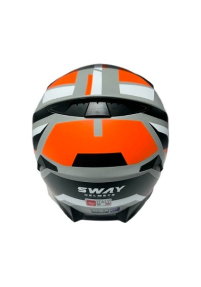 Sway SW 820 AIX Full Face Gümüş Vizör Kask Gri Turuncu