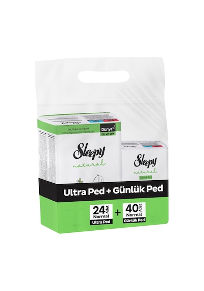 Sleepy Natural Ultra Ped Normal 24'lü + Uzun Günlük Ped 40'lı