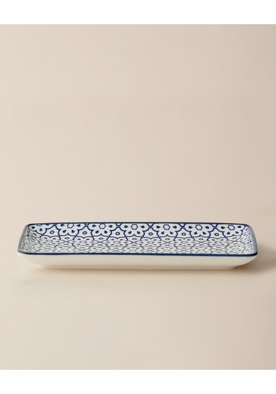 Madame Coco Reve Bleu Lucida Dikdörtgen Tabak - 22 Cm - Mavi/beyaz 8684427225707 Çok Renkli
