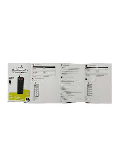 Termal Akım Korumalı Çoklu Priz Blic Ftr-08 4000w 8ac-3x Usb Işıklı Power 0.2 M