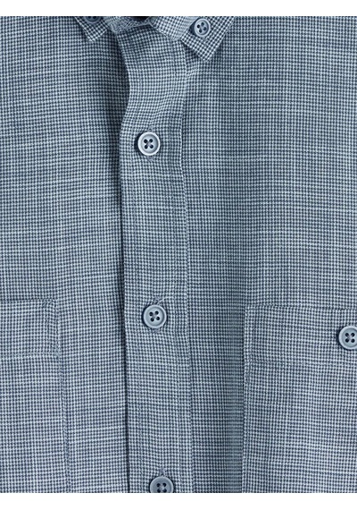 Lc Waikiki Lacivert Regular Fit Erkek Keten Görünümlü Gömlek