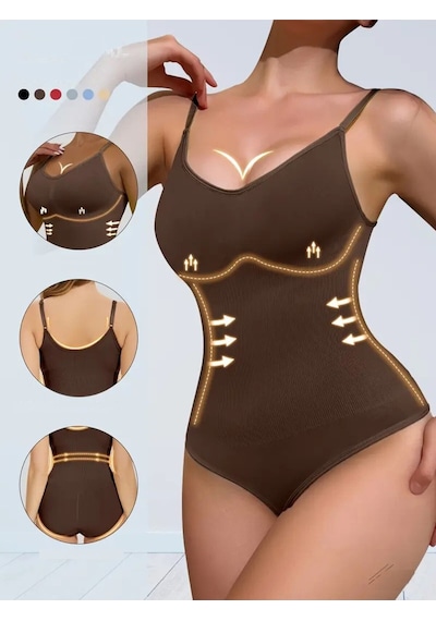 Mistirik Mamey Örme Kumaş Yapılı Toparlayıcı Çıtçıtlı Kahve Renk7 Kahve