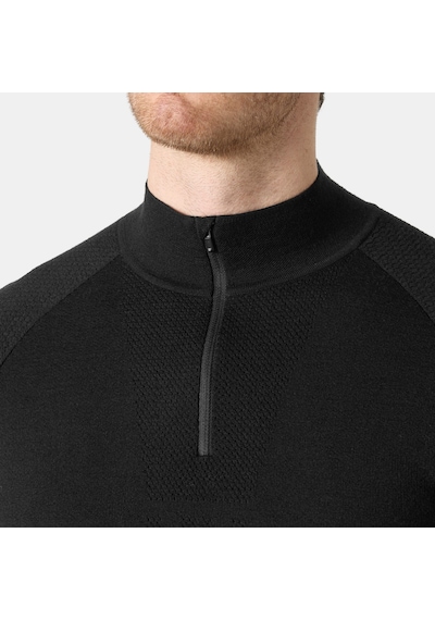 Helly Hansen Lıfa Merıno Knıtevo 1/2 Zıp Termal İçlik Siyah
