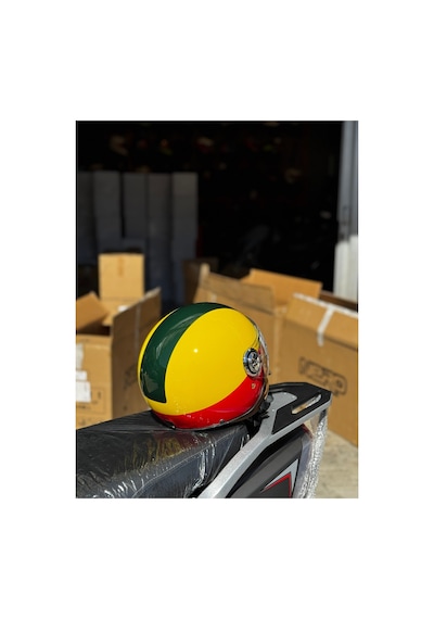 Nero Retro Motosiklet Kask - Ece Sertifikalı Kırmızı