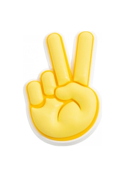 Crocs Jibbits Sarı Peace Hand Sign Terlik Süsü 001