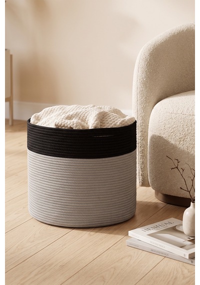 Villadia Home Textile Hasır Sepet Çok Amaçlı Çamaşır Oyuncak Battaniye Kıyafet Depolama Sepeti Dekoratif Organizer 3004sepet