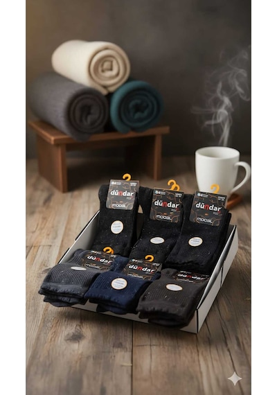 Unisex Modal Soket Çorap, Asorti, 12'li Kutu Set5