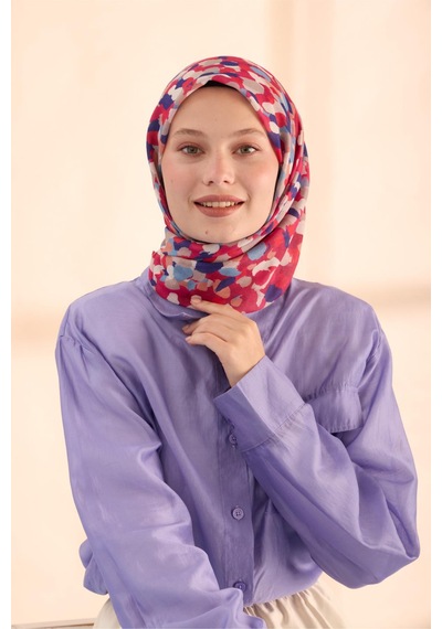 Silk Home Soft Eşarp 73094-21 Fuşya, Morcivert, Bebe Mavi, Yavruağzı