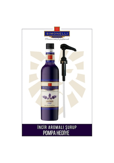 Simonelli Kahve ve Kokteyl Şurubu Lavanta Aromalı 700 ML + Pompa