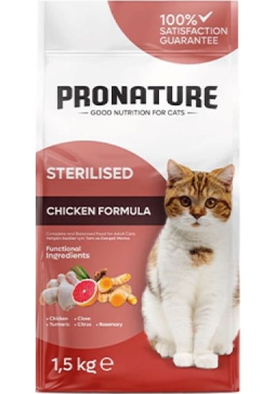 Pronature Kilo Kontrolü İçin Tavuklu ve Pirinçli Kısırlaştırılmış Yetişkin Kedi Maması 1500 G