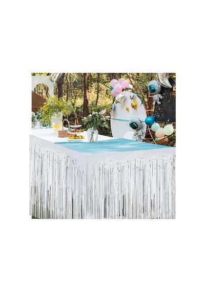 Gümüş Metalize Masa Eteği 275x75 Cm Kendinden Yapışkanlı - Parti Ve Kutlama - Doğum Günü 0 - 99