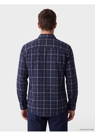 Lcwaıkıkı Classic Lacivert Regular Fit Ekose Oxford Erkek Gömlek