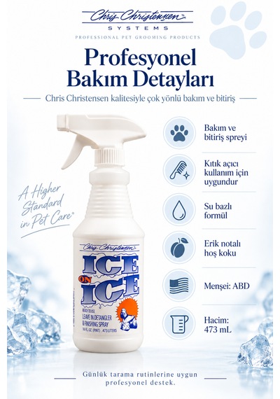 Chris Christensen Systems Ice On Icekedi Ve Köpek Kıtık Açıcı Bakım Ve Bitiriş Spreyi 473 Ml