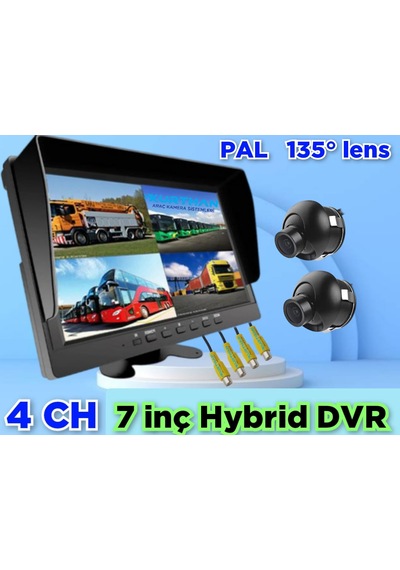 2 Adet 2 2 Cm Mini Kamera Ve 7 İnç Dvr Monitör 12 Volt 256 Gb