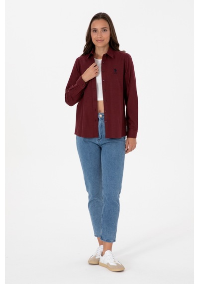 U.s. Polo Assn. Kadın Plum Gömlek Basic 50316518-vr177 New Plum