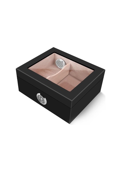 Falconetti Siyah Camlı Humidor Puro Kutusu rc44