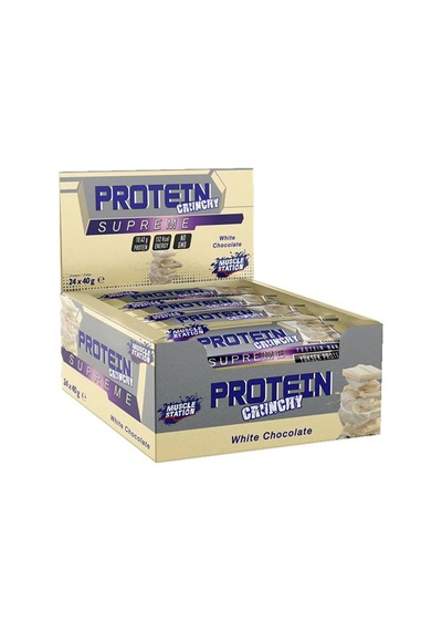 Muscle Station Supreme Crunchy Protein Bar 40 Gr 24 Adet - Beyaz Çikolata