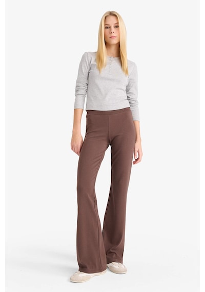Defacto - Flare Fit Ribana Pantolon E0628AX25SP Kahve