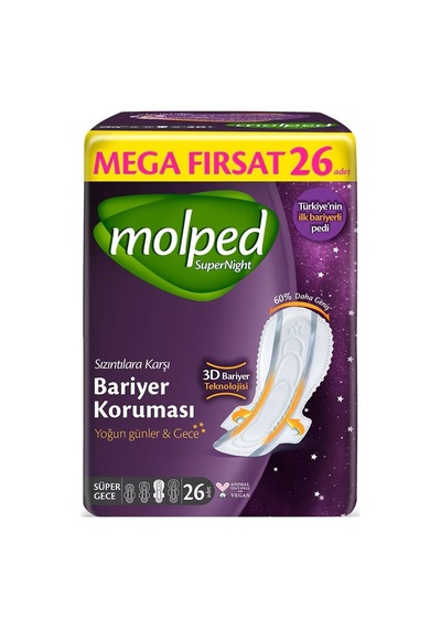Molped Süper Night Hijyenik Ped Süper Gece 312 Adet Mega Fırsat