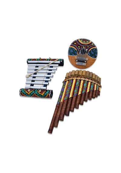 Müzik Aleti Seti Üçlü Ksilofon Kalimba Pan Flüt Çocuk Bebek