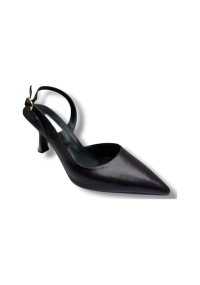 C-shoes Bç93-26 Yıkama Cilt İnce Topuk Arkası Açık Kadın Stiletto 8cm Kahverengi
