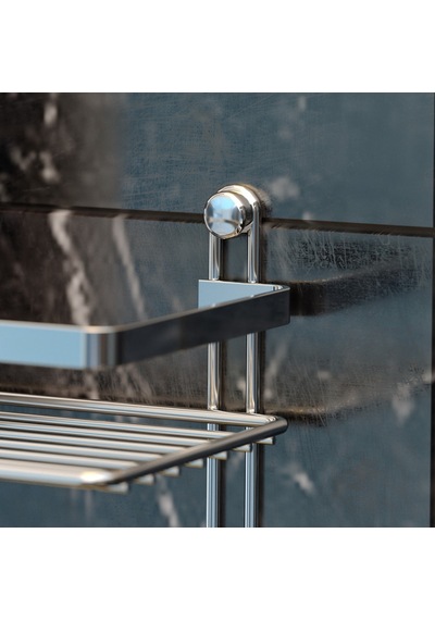 Teknotel Üç Katlı Lamalı Banyo Rafı Kancalı Krom Es065H Çok Renkli