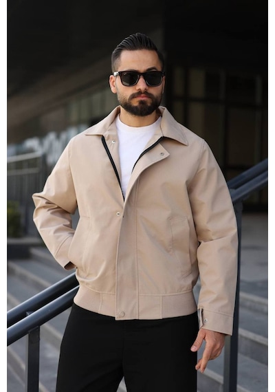 Baselco Premium Retro Milano Gabardin Ceket -tok Duruşlu Sade Ve Şık Bej