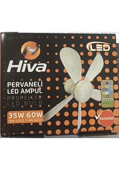 Hv 500 Beş Pervaneli Led Ampullü E/27 Duylu Tavan Vantilatörü