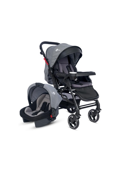 4 Baby AB-431 Active Plus Black Travel Sistem Bebek Arabası Gri