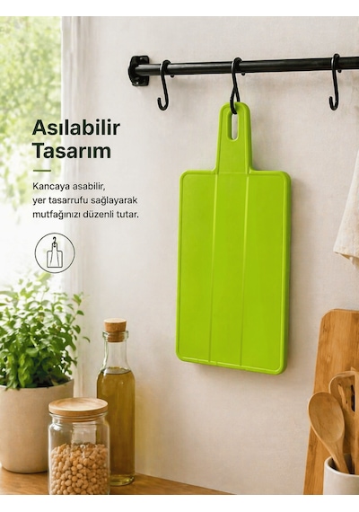 Beylini Katlanabilir Kesme Panosu Doğrama Tahtası Kesim Panosu Kullanışlı Şık Pratik Hijyenik Yeşil Renk