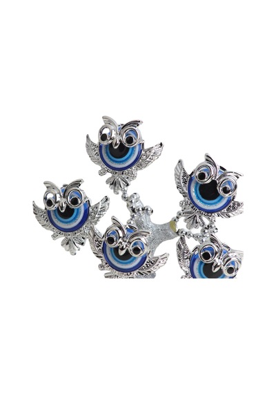 Feng Shui Nazar Boncuğu Çiçeği Hayat Ağacı Biblo Servet Çakra Şans Ağacı Mavi Göz Baykuş 15 Cm. 96728053