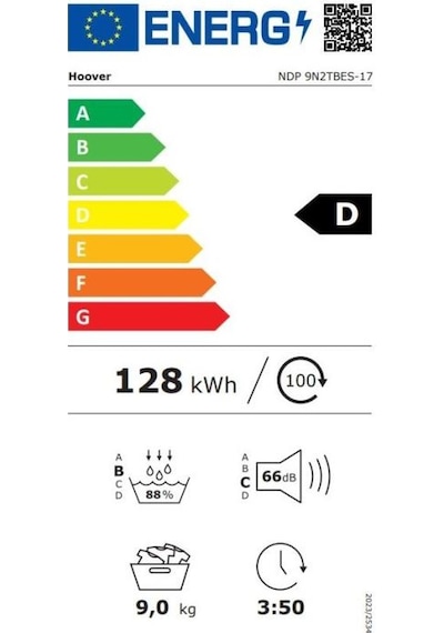 Hoover NDP 9N2TBES-17 9 KG WiFi Bağlantılı Isı Pompalı Çamaşır Kurutma Makinesi