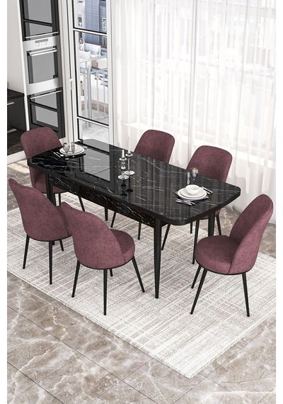 Canisa Kor Serisi 70x114 Açılabilir Mutfak Masası Takımı Siyah Mermer Desen Masa 6 Gül Kurusu Sandalye Masa Siyah Mermer Desen Sandalye Gülkurusu Canisa Kor Serisi 70x114 Açılabilir Mutfak Masası Takımı Siyah Mermer Desen Masa 6 Gül Kurusu Sandalye Masa Siyah Mermer Desen Sandalye Gülkurusu