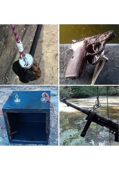 Magnet Fishing 60 Mm , Neodyum Pot Mıknatıs Seti, Halat Eldiven, Kancalı Mıknatıs Balıkçılığı