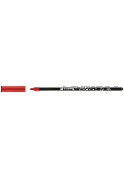Edding Porselen Kalemi Fırça Uçlu 1 Mm- 4 Mm Kırmızı 4200 - 10 Ad