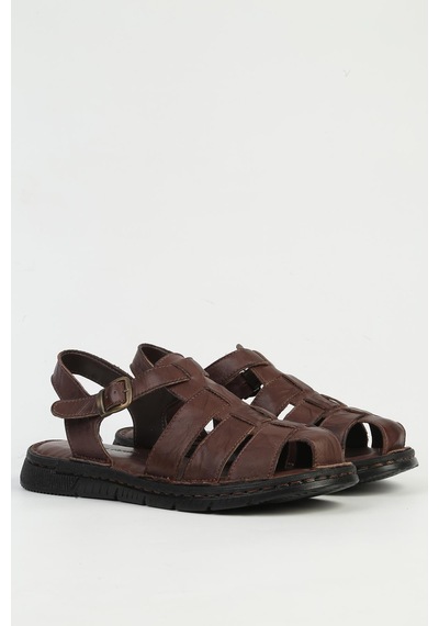 Pierre Cardin Hakiki Deri Kahve Erkek Sandalet Pc-7462 Kahverengi