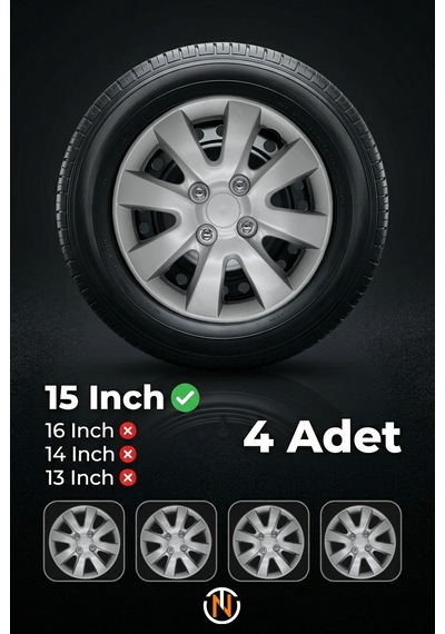 Hyundai Accent Blue 15 İnç Jant Kapağı Takım Gri G102