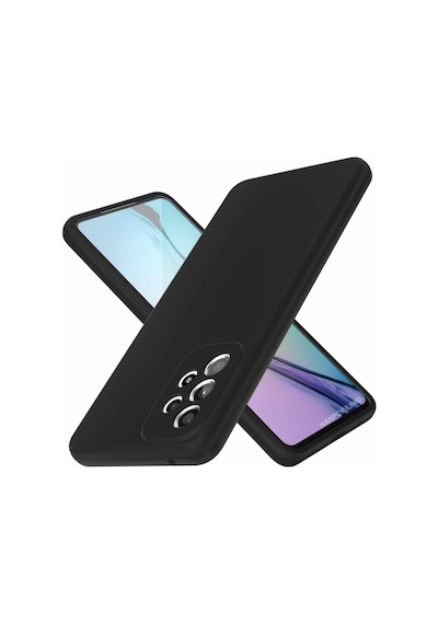 Samsung Galaxy A72 Uyumlu Silikon Kılıf - Pastel Renk Tonu Kamera Korumalı Esnek Kapak - Siyah